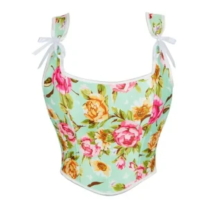 Corset Fleuri Pastel motifs floraux