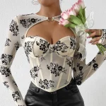 corset femme fleuri