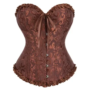 bustier corset marron élégant