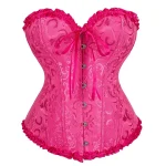 bustier corset grande taille rose