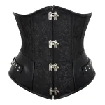 Ceinture Corset Noir Fleuri élégance