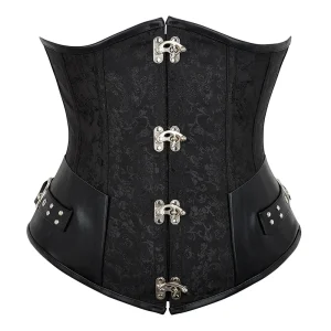 Ceinture Corset Noir Fleuri élégance