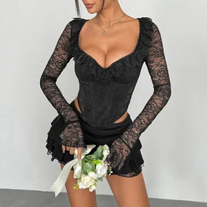 Corset Sexy Manches Longues