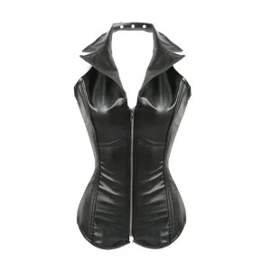 corset long simili cuir