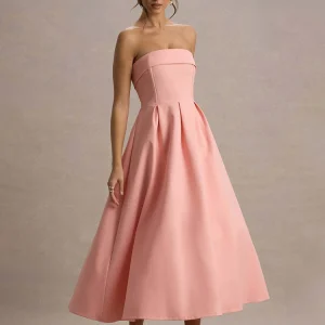 robe bustier corset rose