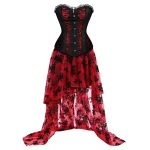 Robe Corset Noir et Rouge élégante