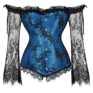 Corset Fleuri Manches Longues
