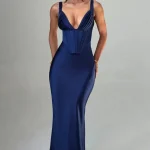 robe corset marine élégante