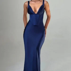 robe corset marine élégante