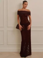 robe corset marron élégante