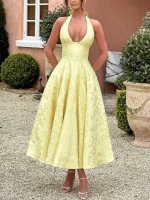 robe corset bal jaune élégante