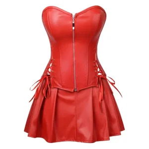robe corset bustier rouge