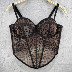 soutien gorge corset léopard