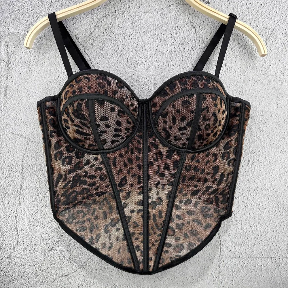 soutien gorge corset léopard