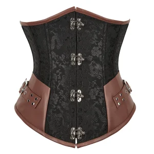 Ceinture Corset Noire et Marron élégante
