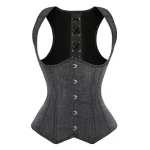 corset jeans noir en gros plan