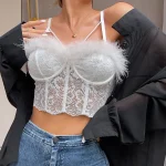 soutien gorge corset plume