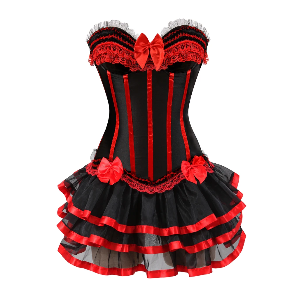 Robe Corset Noire et Rouge Grande Taille – Image 2