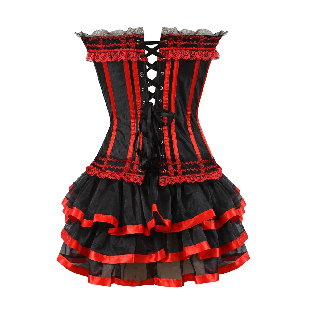 Robe Corset Noire et Rouge Grande Taille – Image 3