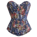 Corset en Jean Bleu Fleuri