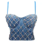 soutien-gorge corset en jean