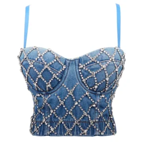 soutien-gorge corset en jean