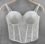 soutien-gorge corset paillettes blanc