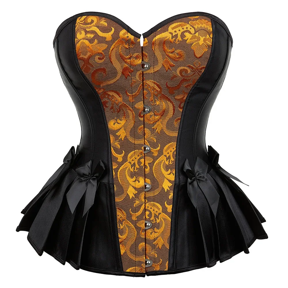 Corset Steampunk Noir et Doré