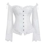 Corset Bustier Blanc Manches Longues