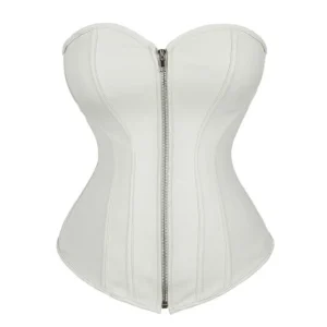 corset similicuir blanc grande taille