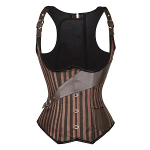 corset pirate noir et marron