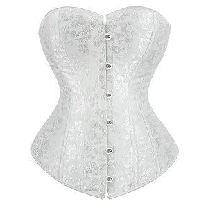 corset blanc fleuri