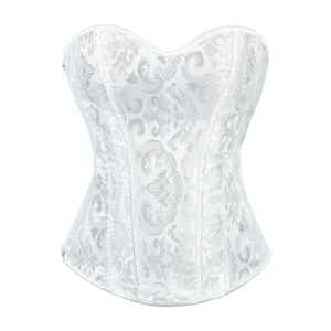 corset blanc floral grande taille