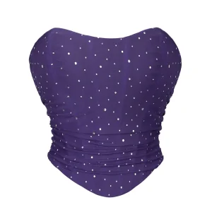corset bustier violet paillettes