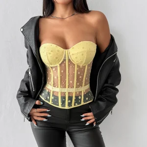 Corset Soutien-Gorge Jaune Transparent