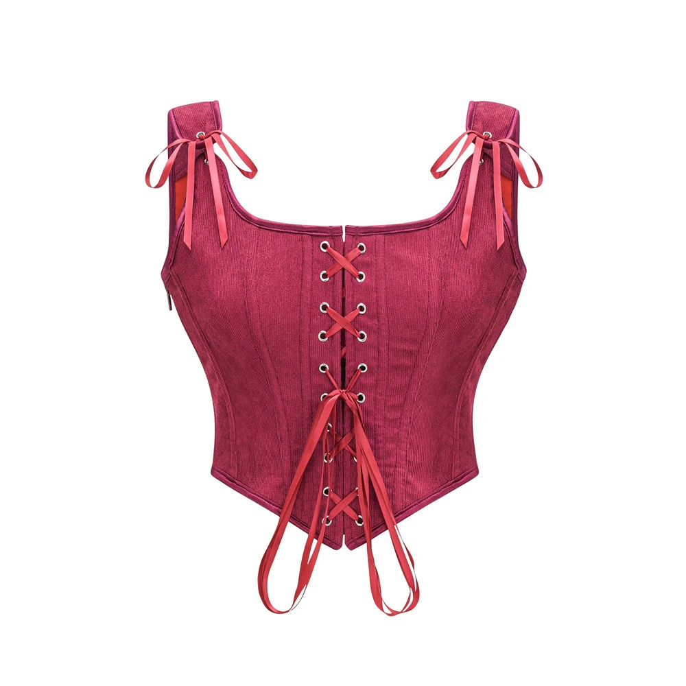 Bustier Corset Rouge style Velours – Image 2