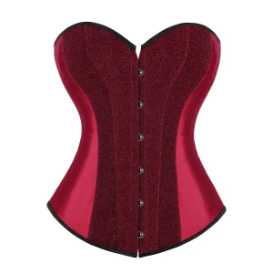corset rouge néo-victorien à paillettes