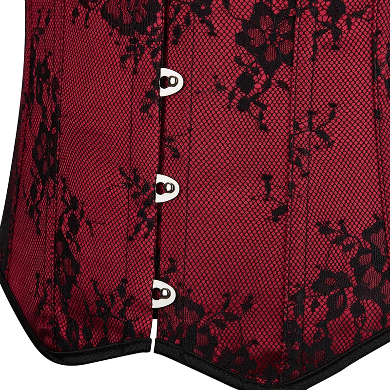 Corset Rouge et Noir Gothique à Licou – Image 4