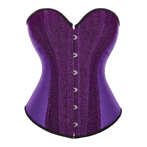 Corset Gothique Violet Satin à Paillettes