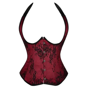 Corset Rouge et Noir Gothique à Licou