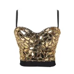 Soutien-Gorge Corset Doré à Paillettes
