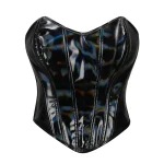 Corset Bustier Gothique Noir Effet Latex