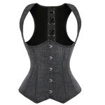 Corset Sous-Poitrine en Jean Noir à Bretelles
