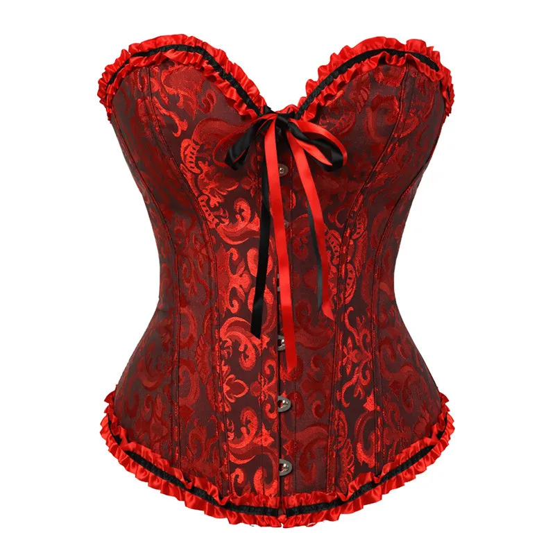 Corset Bustier Victorien Rouge Carmin – Image 2