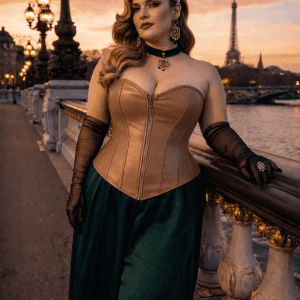 Corset Gothique Marron en similicuir