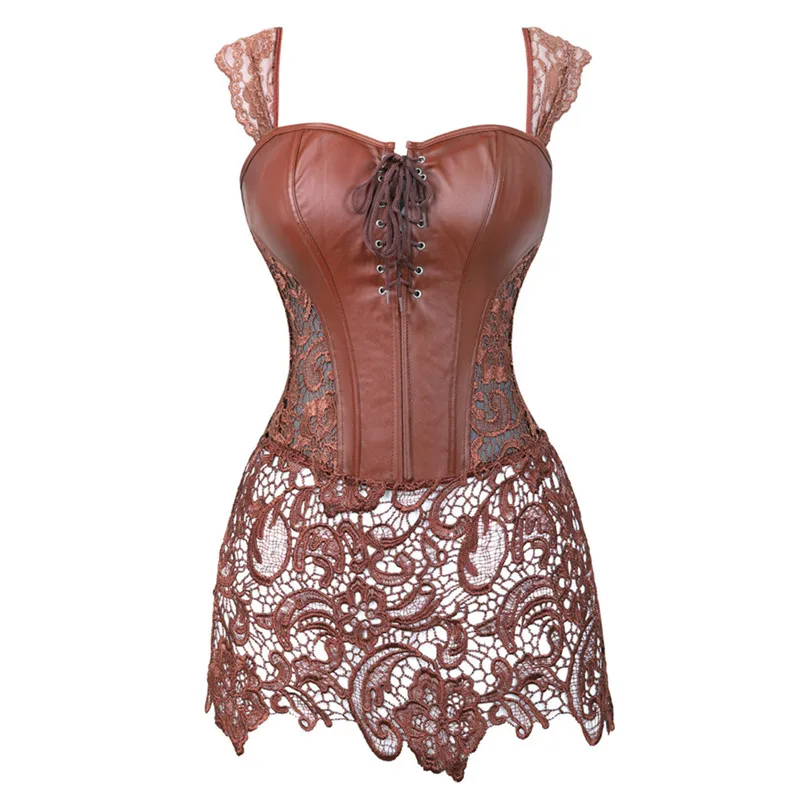 Corset Lingerie Steampunk Marron 2XL à 6XL – Image 2