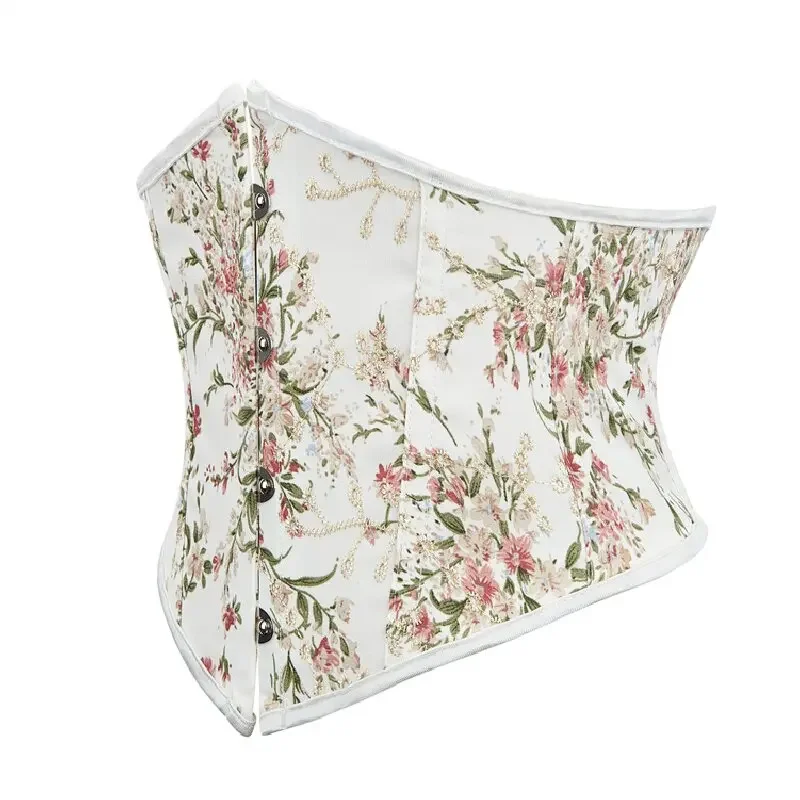 Ceinture Corset Blanche Fleurie Multicolore – Image 2