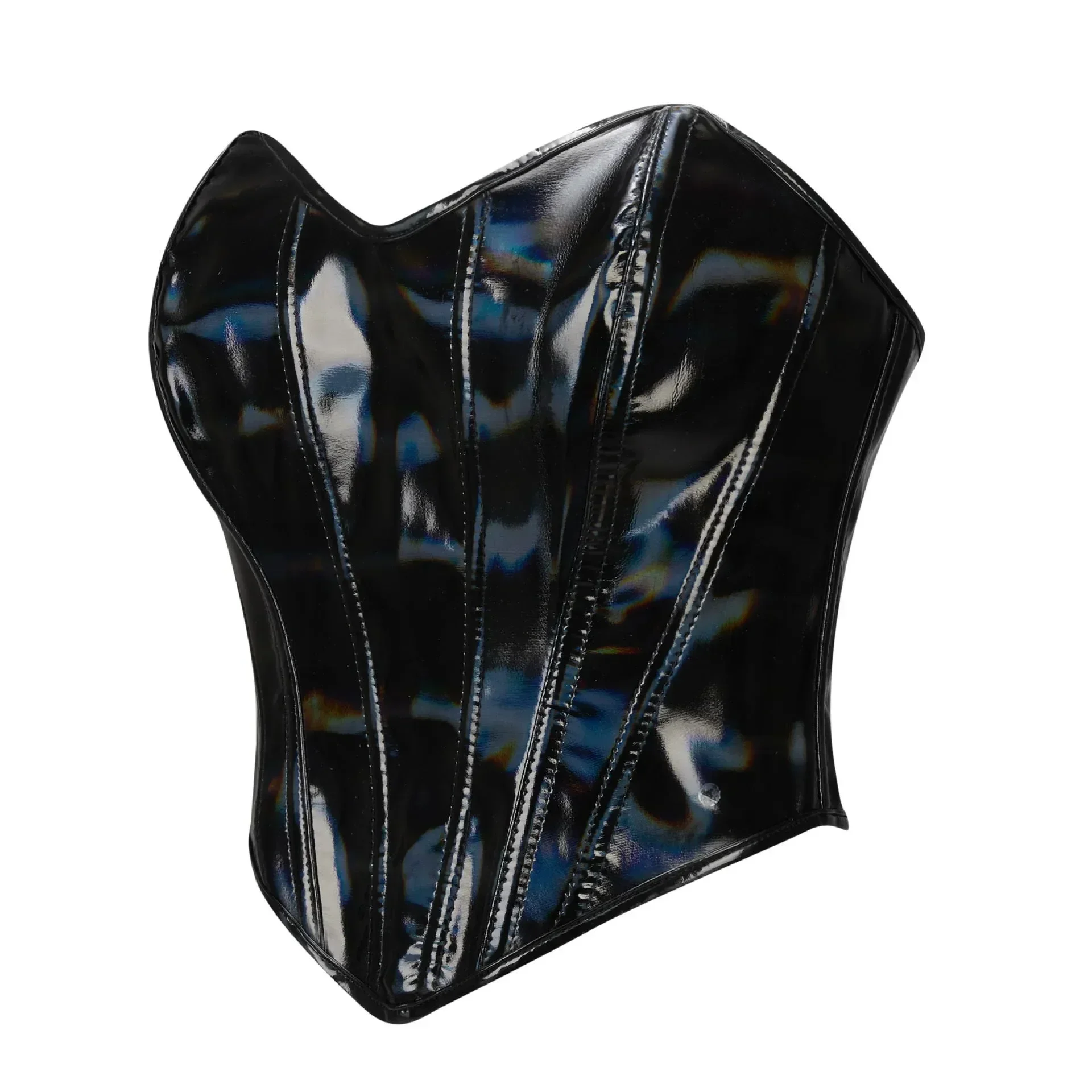 Corset Bustier Gothique Noir effet Latex – Image 4