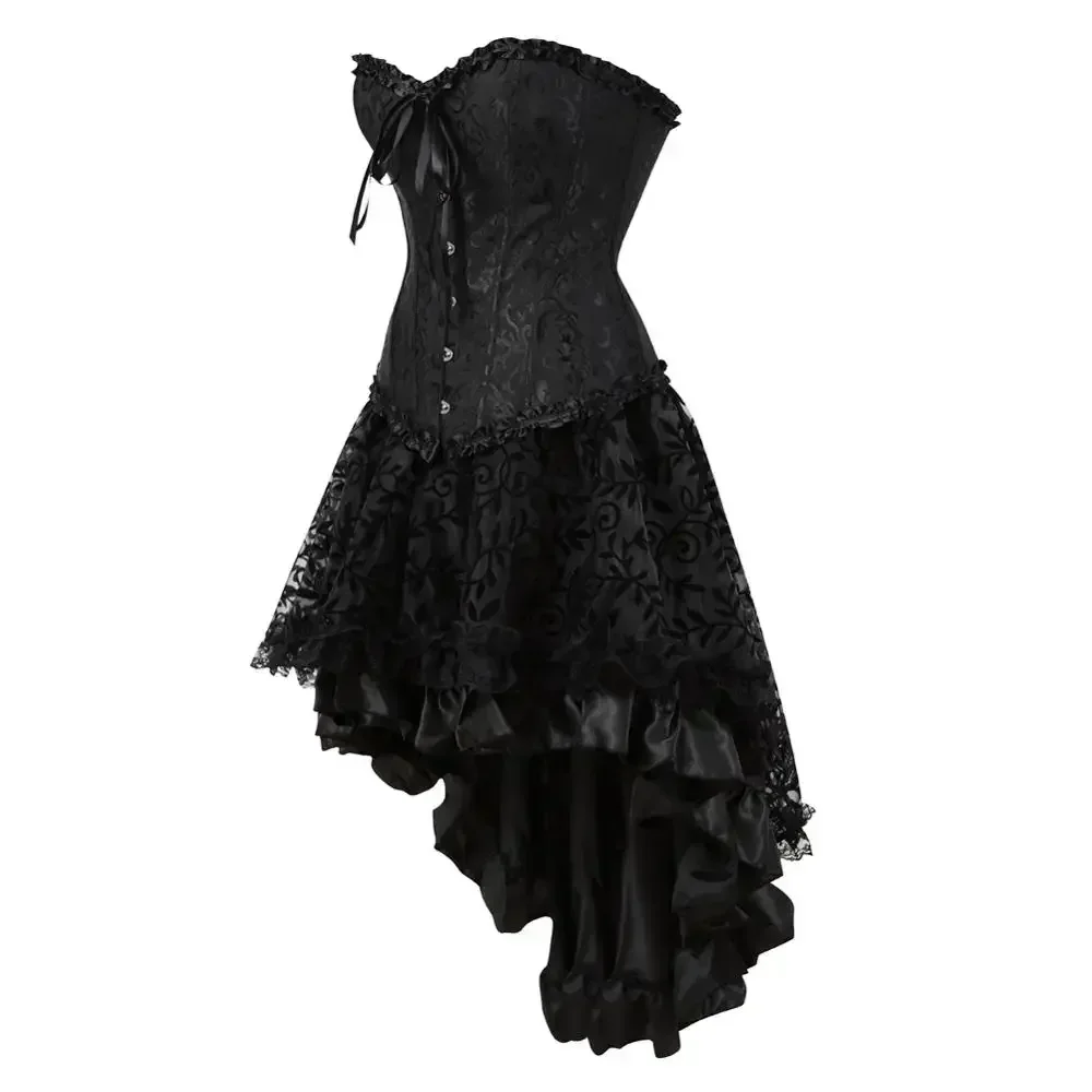 Robe Corset Gothique Noire Grande Taille – Image 3