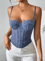 Corset Soutien-gorge Dentelle Bleu pastel